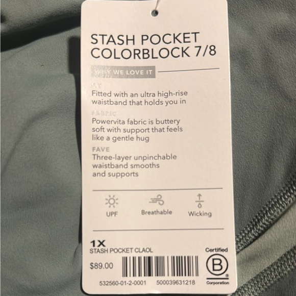 Athleta Stash Pocket Colorblock 7/8 // Lead Green - Picture 5 of 5